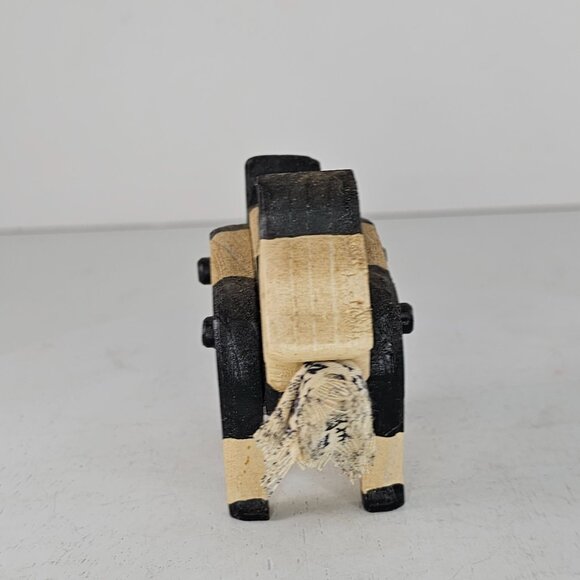 Handcrafted Wooden Goat Figurine Eating Clothes Signed 1991 - Picture 2 of 8